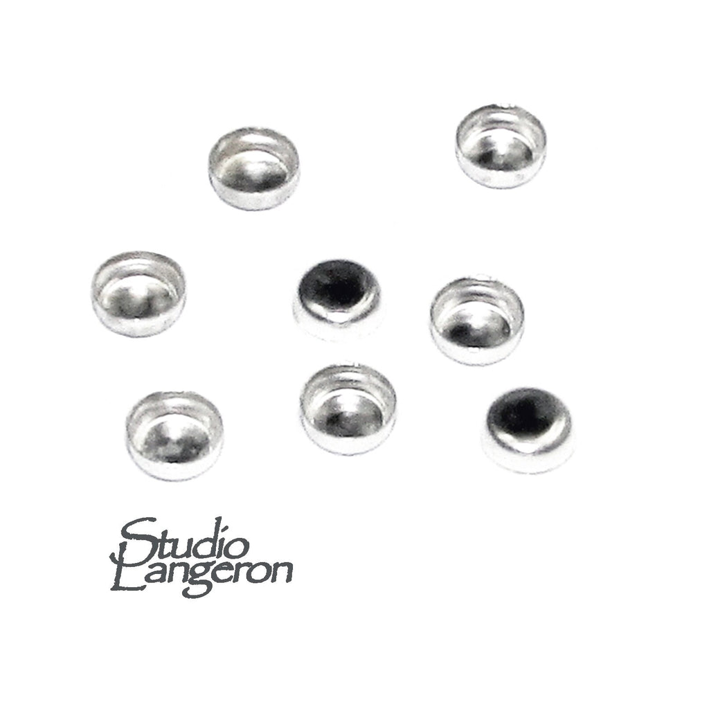 10 pcs size 3.0 mm 925 Sterling Silver Round Bezel Cups, Bezel cup, Jewelry making, Round bezel cups, Setting, Mounting