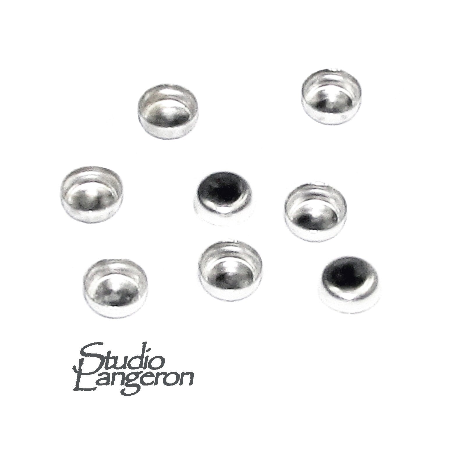 10 pcs size 3.0 mm 925 Sterling Silver Round Bezel Cups, Bezel cup, Jewelry making, Round bezel cups, Setting, Mounting