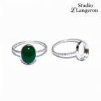 925 Sterling silver blank ring with bezel cup 7x9mm size 4, 5, 6, 7, 8, 9, 10, 11, Jewelry making, bezel cup, base ring, Setting - 1 piece