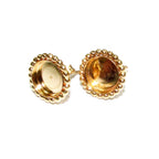 14K Gold Filled Round Cabochon Beaded Post Earring Mounting size 5, 6, 8, 10mm, Blank earrings, earrings, jewelry making - 1 pair (2 piece)