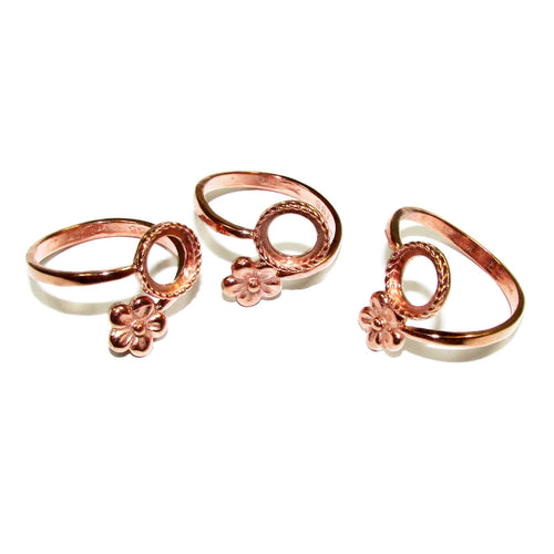 14K Rose gold filled open ring with bezel cup 8 mm, blank ring, Rose Gold filled, bezel cup, ring gold filled, 14K gold filled - 1 piece