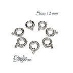 925 Sterling Silver Spring ring Clasps sizes 12 mm, Spring ring clasp, Jewelry making, Sterling silver, 925 Silver clasp, Clasp - 1 piece