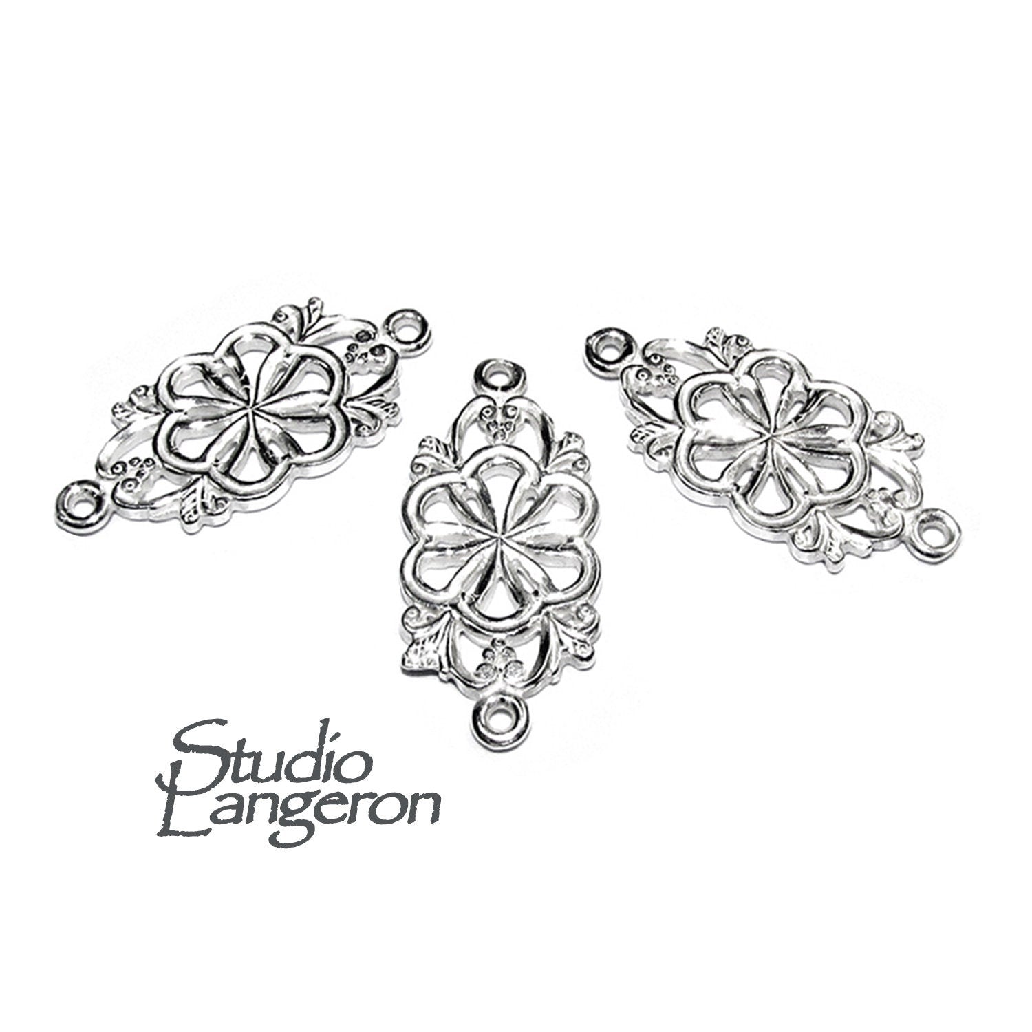 925 Sterling silver connector size 25x12 mm, Silver link component, Jewelry making, Silver 925, Link Connector, Jewelry connector - 1 piece