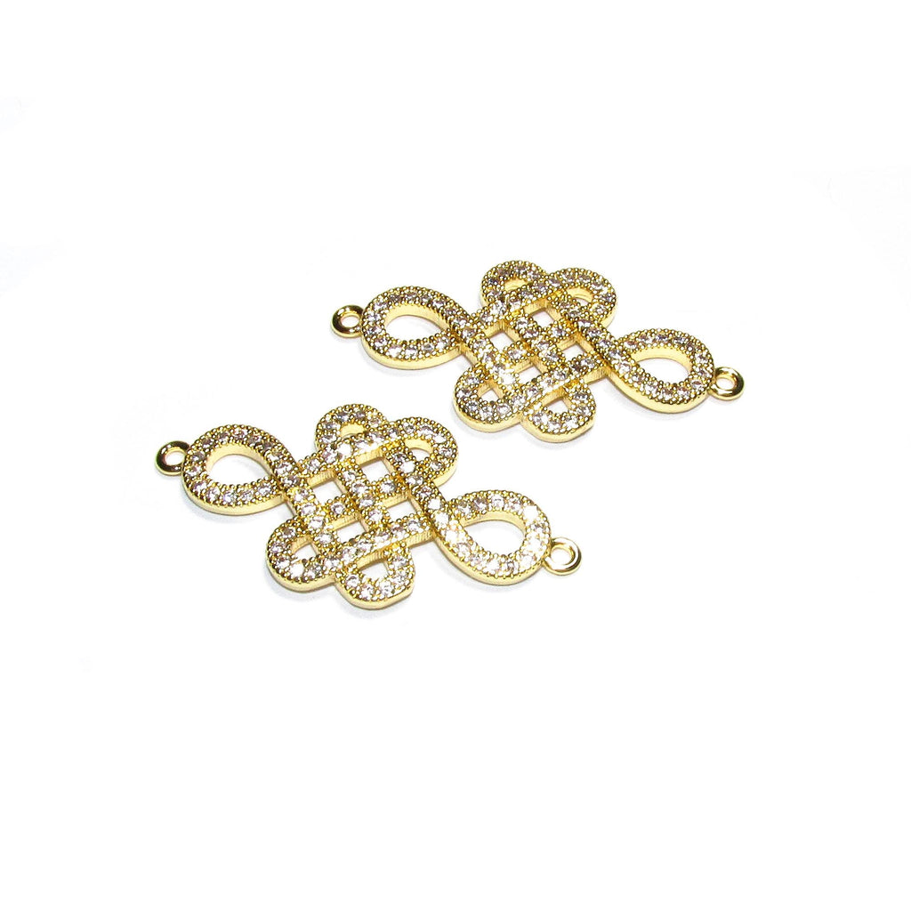 14K Gold filled connector with crystals 3.0x1.6 cm, gold filled link, Jewelry making, link connector - 1 piece