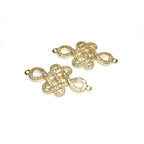 14K Gold filled connector with crystals 3.0x1.6 cm, gold filled link, Jewelry making, link connector - 1 piece