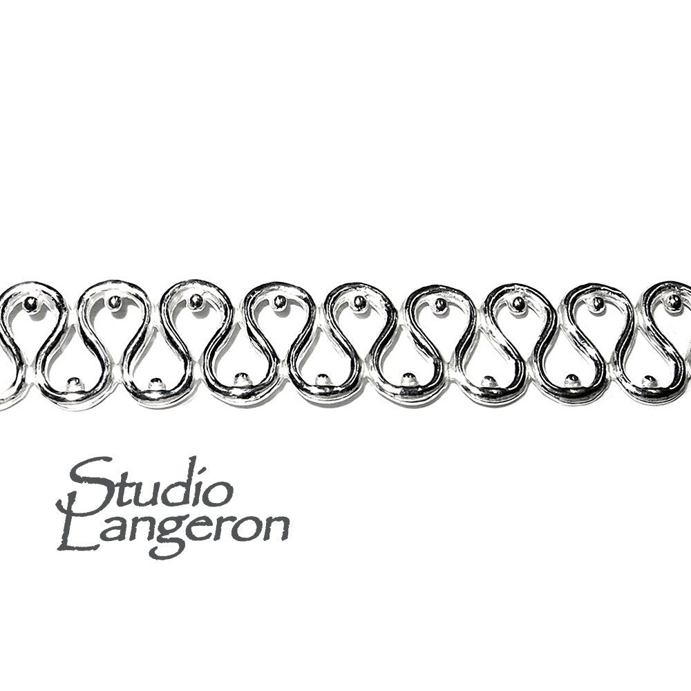 935 Argentium Silver Bezel wire, Gallery wire, Gallery ribbon, Gallery pattern, Argentium silver, Wire, Jewelry making - 4 inch (10 cm)
