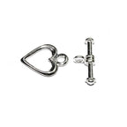 925 Sterling Silver Heart Toggle Clasp size 12 mm, Toggle heart clasp, Clasp, Sterling silver, Jewelry making, Silver clasp - 1 piece