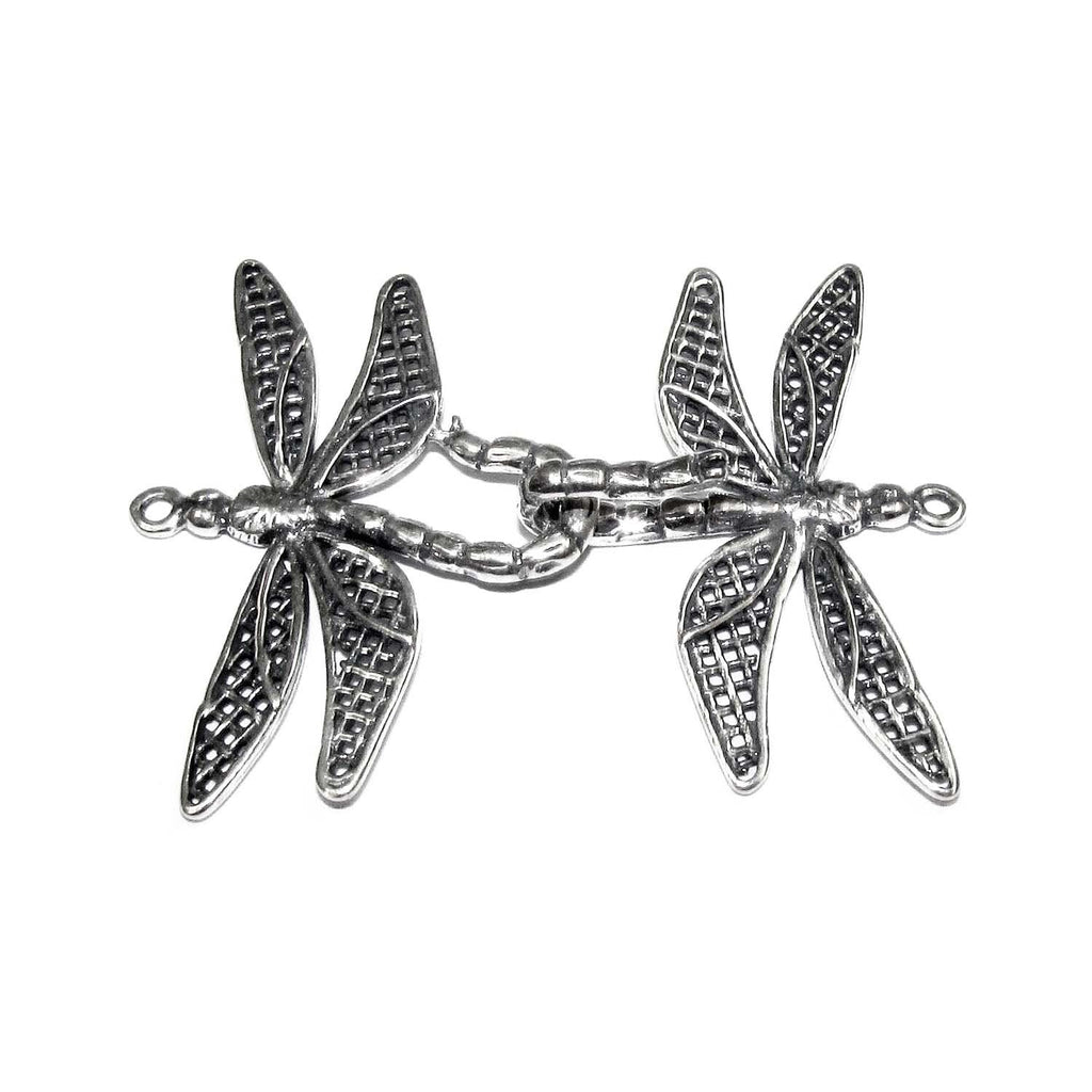 925 Sterling Silver Hook Eye Dragonfly Clasps, Silver clasp, Jewelry making, Hook eye clasp, Sterling silver, Dragonfly clasp - 1 piece