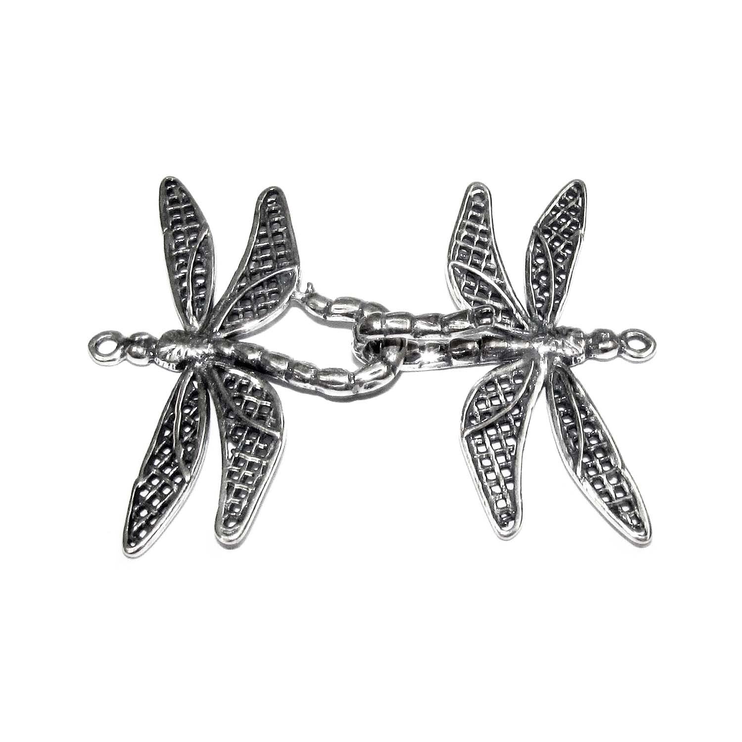 925 Sterling Silver Hook Eye Dragonfly Clasps, Silver clasp, Jewelry making, Hook eye clasp, Sterling silver, Dragonfly clasp - 1 piece