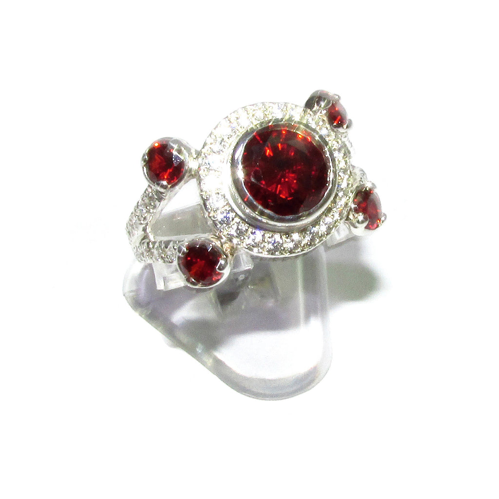 Statement Garnet ring 925 sterling silver size 8, Handmade ring, single copy, sterling silver, Garnet ring,  silver ring, red gemstone