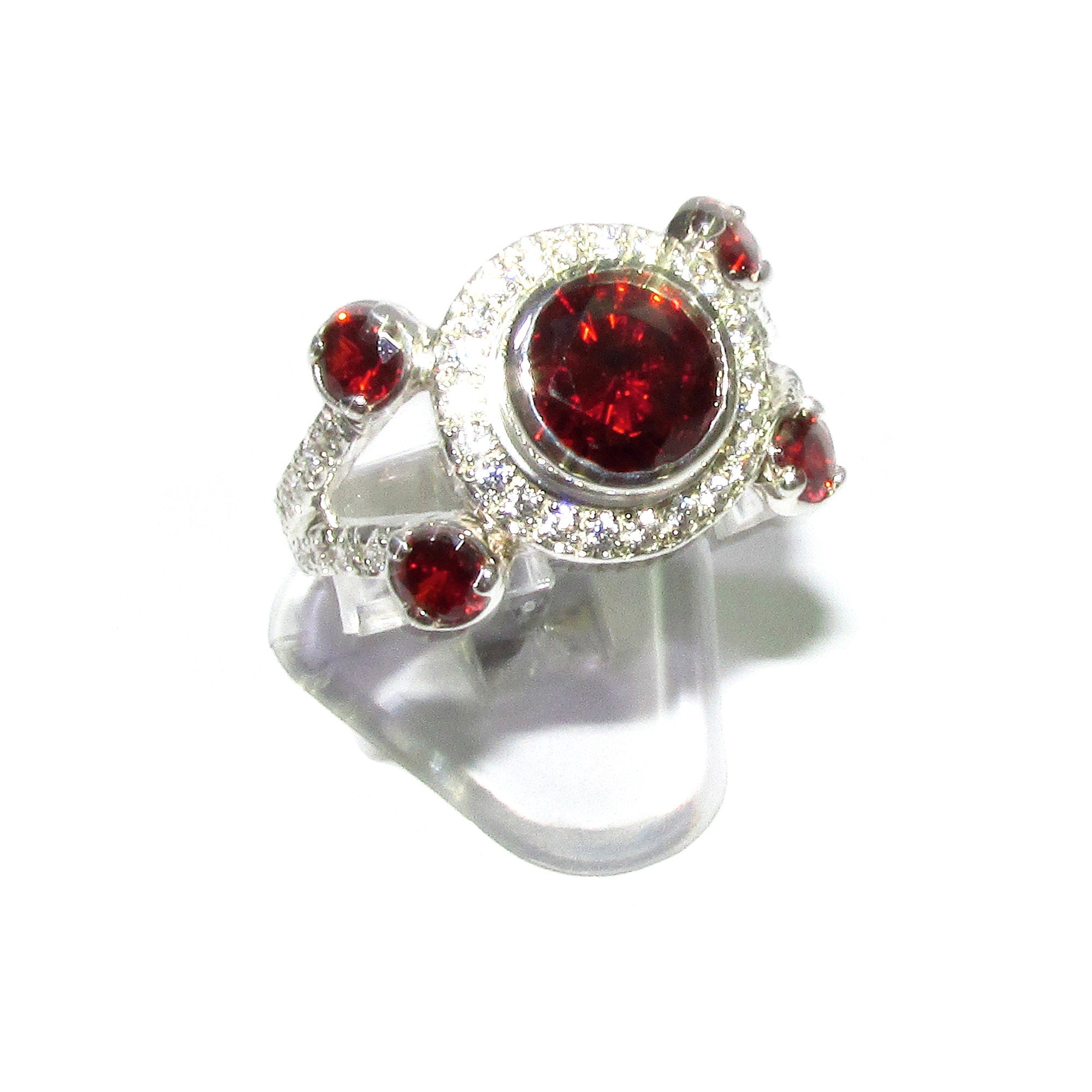 Statement Garnet ring 925 sterling silver size 8, Handmade ring, single copy, sterling silver, Garnet ring,  silver ring, red gemstone