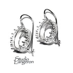 10 mm 925 sterling silver blank earrings with bezel cup, Setting, bezel cup, 925 silver, base earrings, Jewelry making - 1 pair (2 piece)