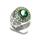 Statement Chrysoprase ring 925 sterling silver size 8, Handmade ring, single copy, 925 sterling silver, Natural Chrysoprase, Green gems