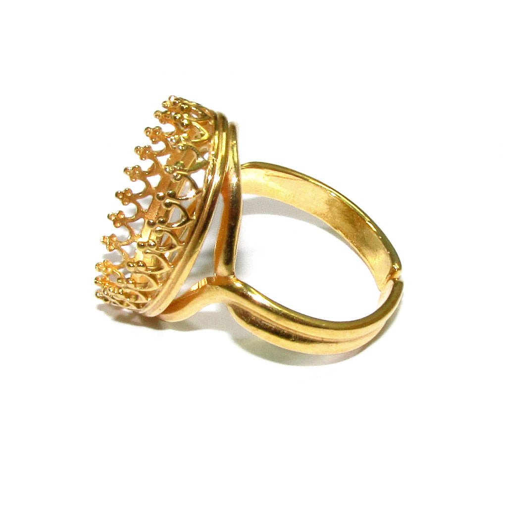 14K Yellow gold filled open blank ring with oval bezel cup 12x16 mm, Base ring, ring gold filled, Jewelry making, 14K gold filled - 1 piece