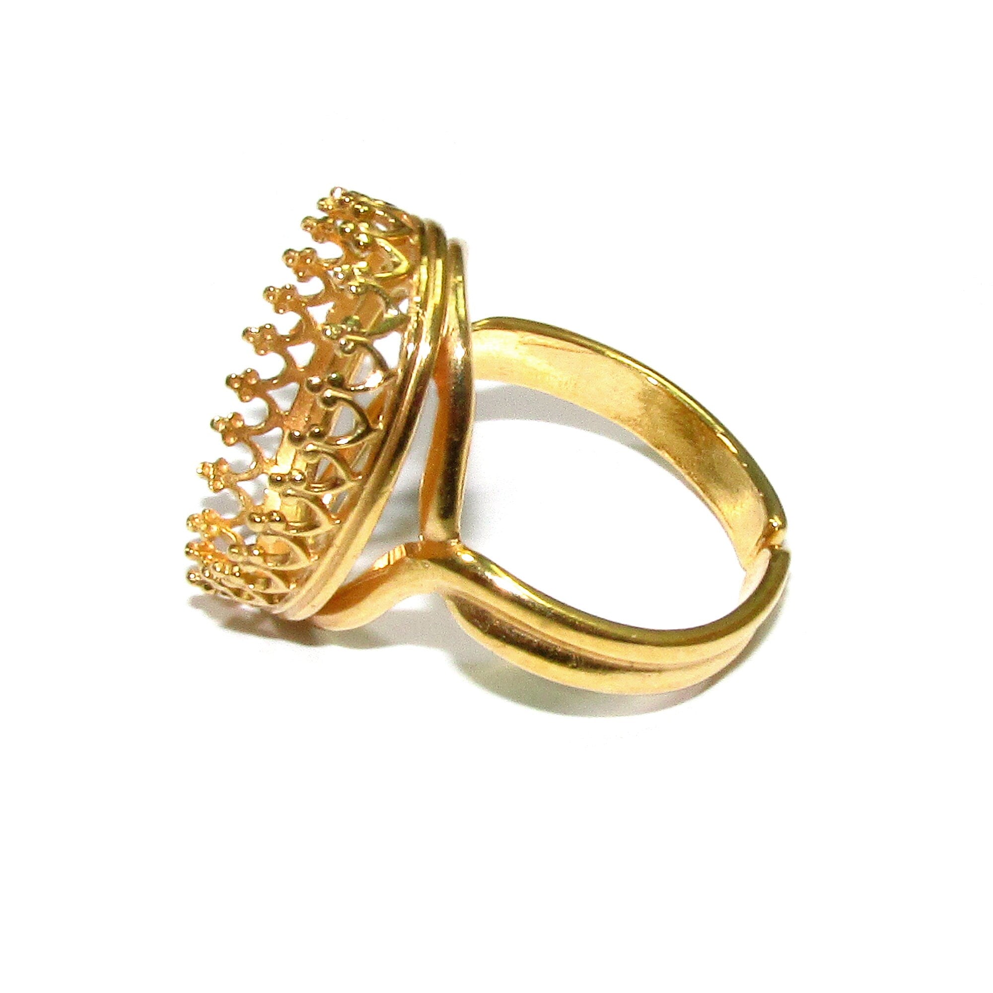 14K Yellow gold filled open blank ring with oval bezel cup 12x16 mm, Base ring, ring gold filled, Jewelry making, 14K gold filled - 1 piece