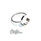 925 sterling silver twisted blank ring with bezel cup 12 mm size 4, 5, 6, 7, 8, 9, 10, 11, bezel cup, base ring, Jewelry making - 1 piece