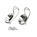 14 mm 925 sterling silver blank earrings with bezel cup, Jewelry making, Setting, bezel cup, base earrings, 925 silver - 1 pair (2 piece)