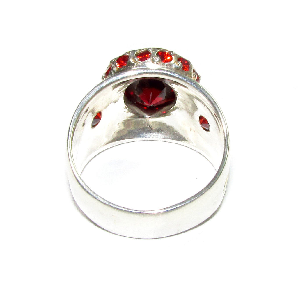 Statement Garnet ring 925 sterling silver size 7, Handmade ring, single copy, sterling silver, Garnet ring,  silver ring, red gemstone