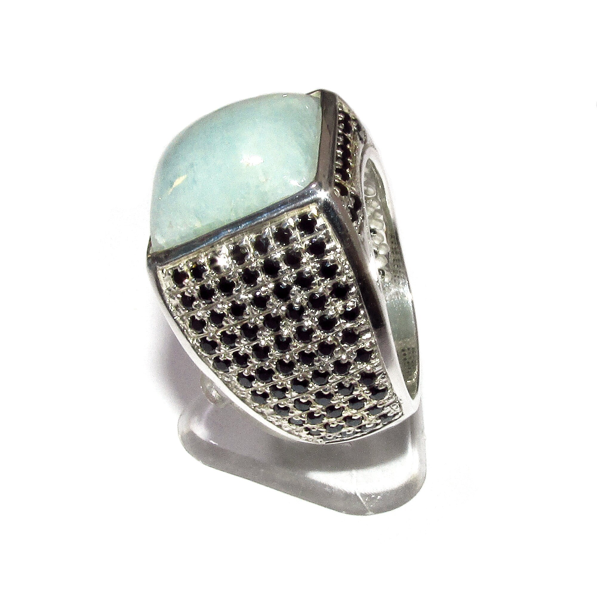 Amazonite man handmade ring 925 sterling silver size 9 1/2, single copy, sterling silver, natural Amazonite, man ring, Handmade ring