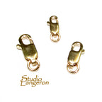 14K Yellow solid Gold Oval Lobster Clasp, Gold clasp, Lobster clasp, 14K Solid gold, Jewelry making, 14K Gold findings - 1 piece