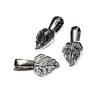925 Sterling silver medium Glue-On Leaf Pendant Bail, Flat Pad Pendant Bails, Silver Bail, Jewelry making, Bail finding - 1 piece