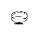 925 sterling silver blank ring with bezel cup 8x8mm size 4, 5, 6, 7, 8, 9, 10, 11, silver ring, bezel cup, setting, base ring - 1 piece