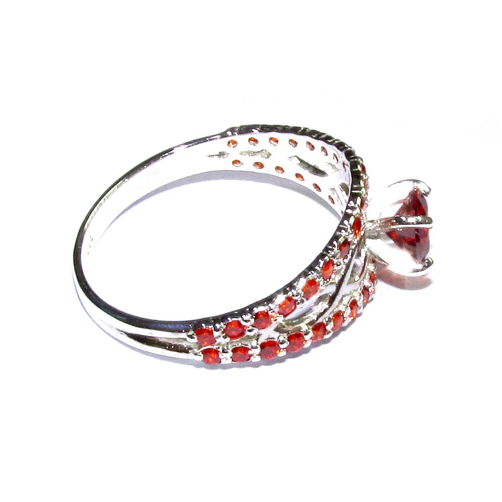 Garnet ring 925 sterling silver size 8,  handmade ring, single copy, sterling silver, Garnet, 925 silver ring, gemstone, Gift ring, red ring