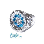 Aquamarine ring 925 sterling silver with stamp size 6 1/2, Handmade ring, single copy, Sterling silver, Aquamarine, Statement ring