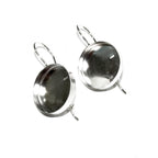 18 mm size 925 sterling silver blank earrings with bezel cup, setting, bezel cup, base earrings, jewelry making - 1 pair (2 pieces)
