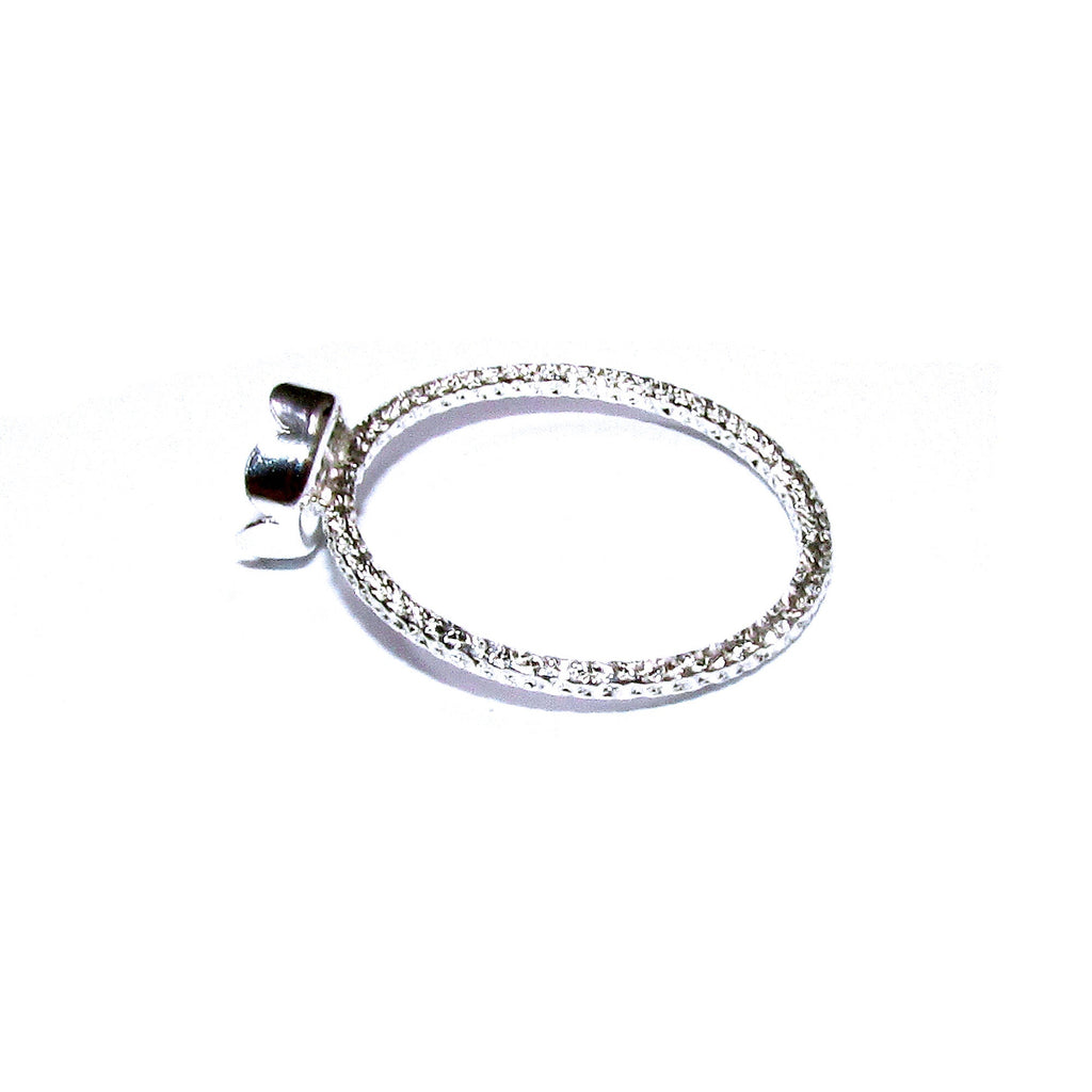 925 sterling silver blank ring with flower bezel cup 6 mm size 4, 5, 6, 7, 8, 9, silver ring, bezel cup, base ring, Jewelry making - 1 piece