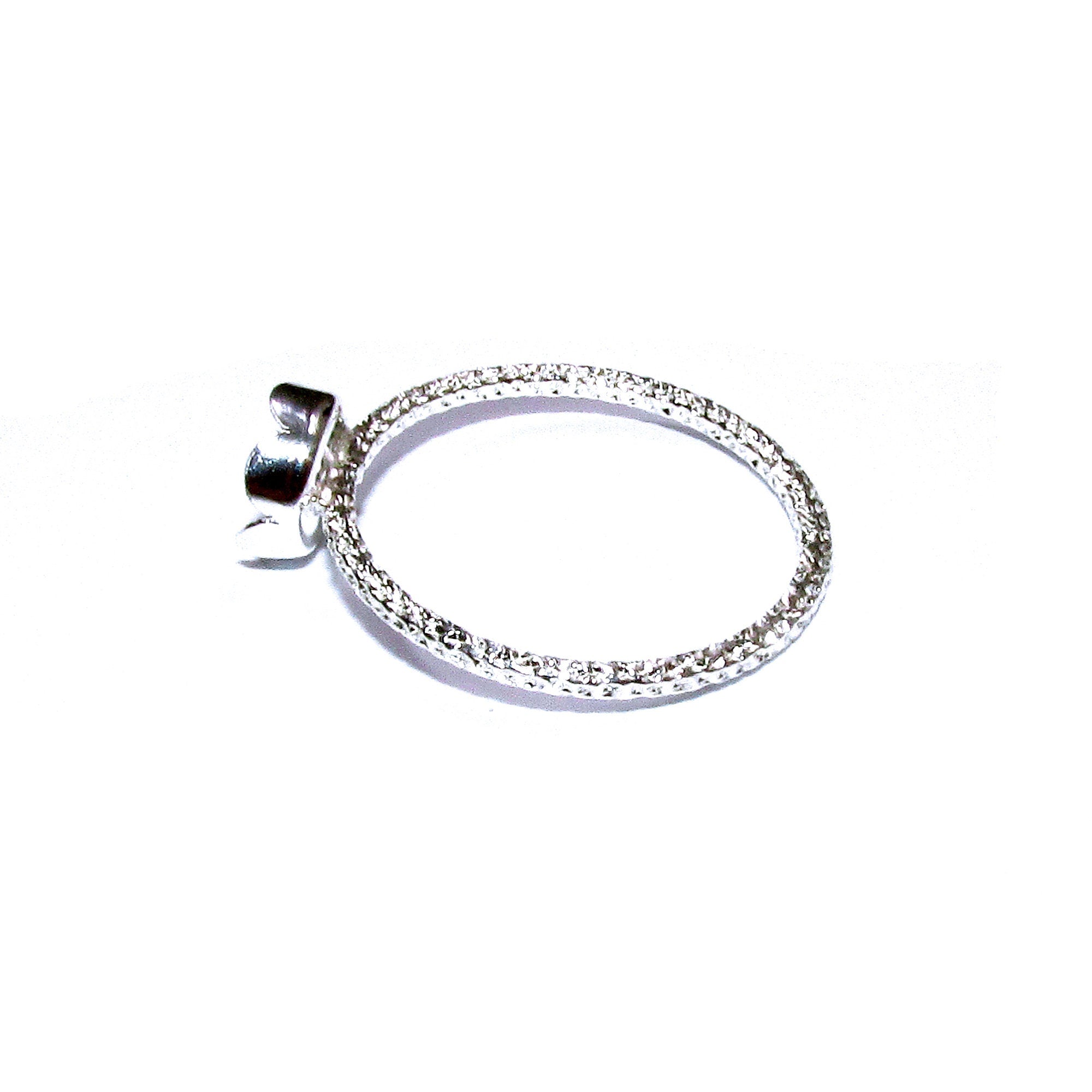 925 sterling silver blank ring with flower bezel cup 6 mm size 4, 5, 6, 7, 8, 9, silver ring, bezel cup, base ring, Jewelry making - 1 piece