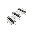 925 Sterling Silver Tube Bar Clasp 2-Hole size 4.3x16 mm, Silver Clasps, Slide Clasps, Sterling silver, Jewelry making, Tube clasp - 1 piece