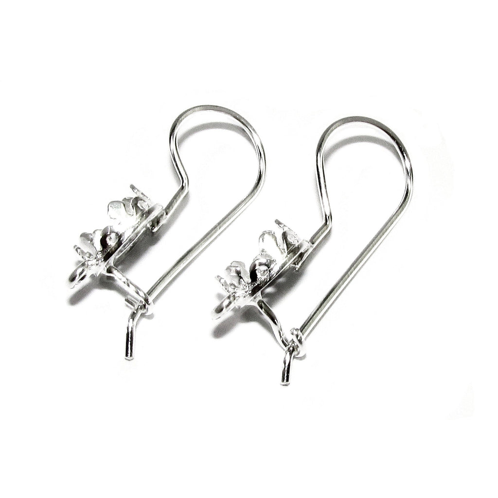6 mm size 925 sterling silver blank earrings with closed ring, Jewelry making, Setting silver, bezel cup, base earrings - 1 pair (2 pieces)