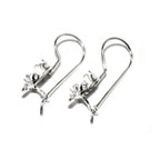 6 mm size 925 sterling silver blank earrings with closed ring, Jewelry making, Setting silver, bezel cup, base earrings - 1 pair (2 pieces)
