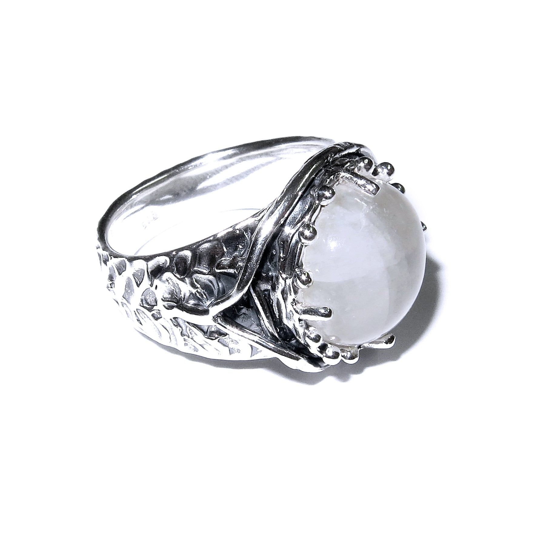 Statement moonstone ring 925 sterling silver size 7 1/2, Handmade ring, single copy, 925 sterling silver, Natural moonstone, gemstone