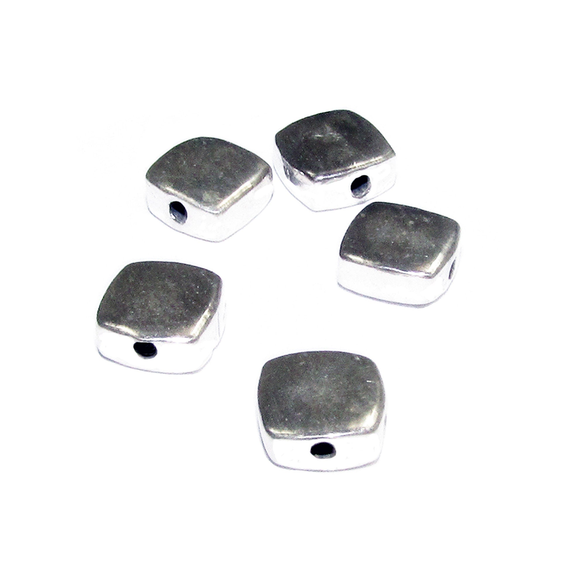 925 Sterling silver flat bead size  5.5x2.5 mm, Rectangular bead for bracelet, Jewelry making, sterling silver rectangular beads - 1 piece