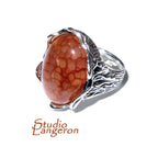 Statement Dragon Vein Agate ring 925 sterling silver size 6, handmade ring, Dragon Vein Agate, single copy, silver ring, gemstone - 1 piece
