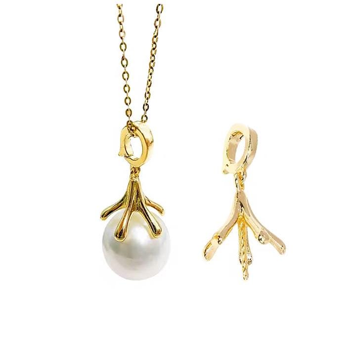 14K Yellow Gold Filled Large Bails Connectors For Jewelry, Pearl Component Mounting - 1 piece