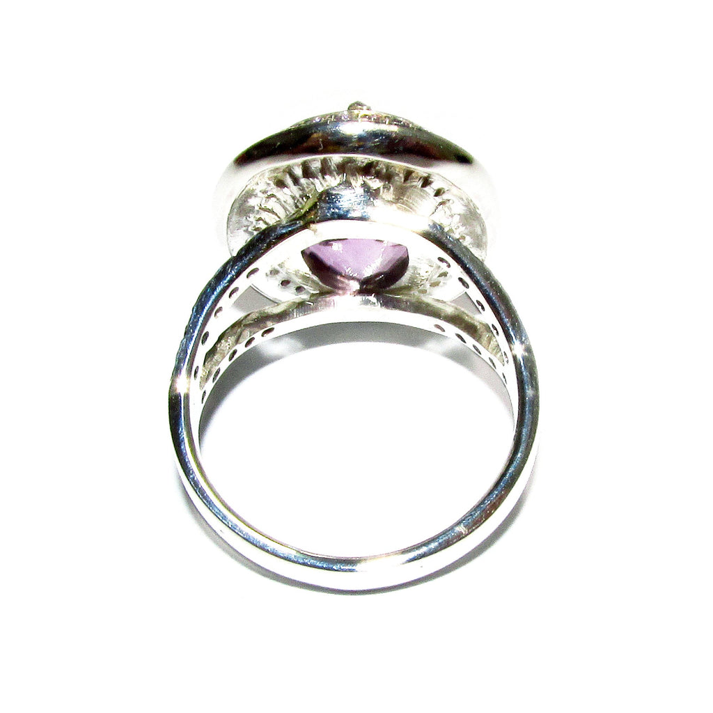 Statement Amethysts ring 925 sterling silver size 8 1/2, Handmade ring, single copy, sterling silver, Amethysts, silver ring, Amethyst ring