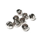 14K solid white gold diamond cut beads size 2.5, 3.0 mm, solid gold beads, Jewelry making, White gold beads, diamond cut beads - 1 piece