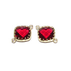 14K Gold Filled Checkerboard garnet cushion Link Connector size 13x18 mm, gold filled link, Jewelry making, Link Connector - 1 piece