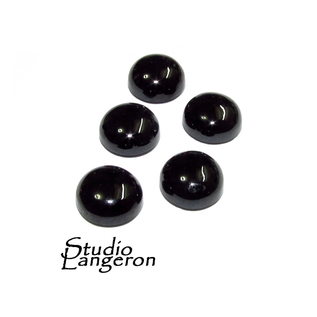 8 mm Natural Black spinel round Cabochon, Jewelry making, Natural gemstone, Round cabochon, Jewelry making, Black spinel - 1 piece
