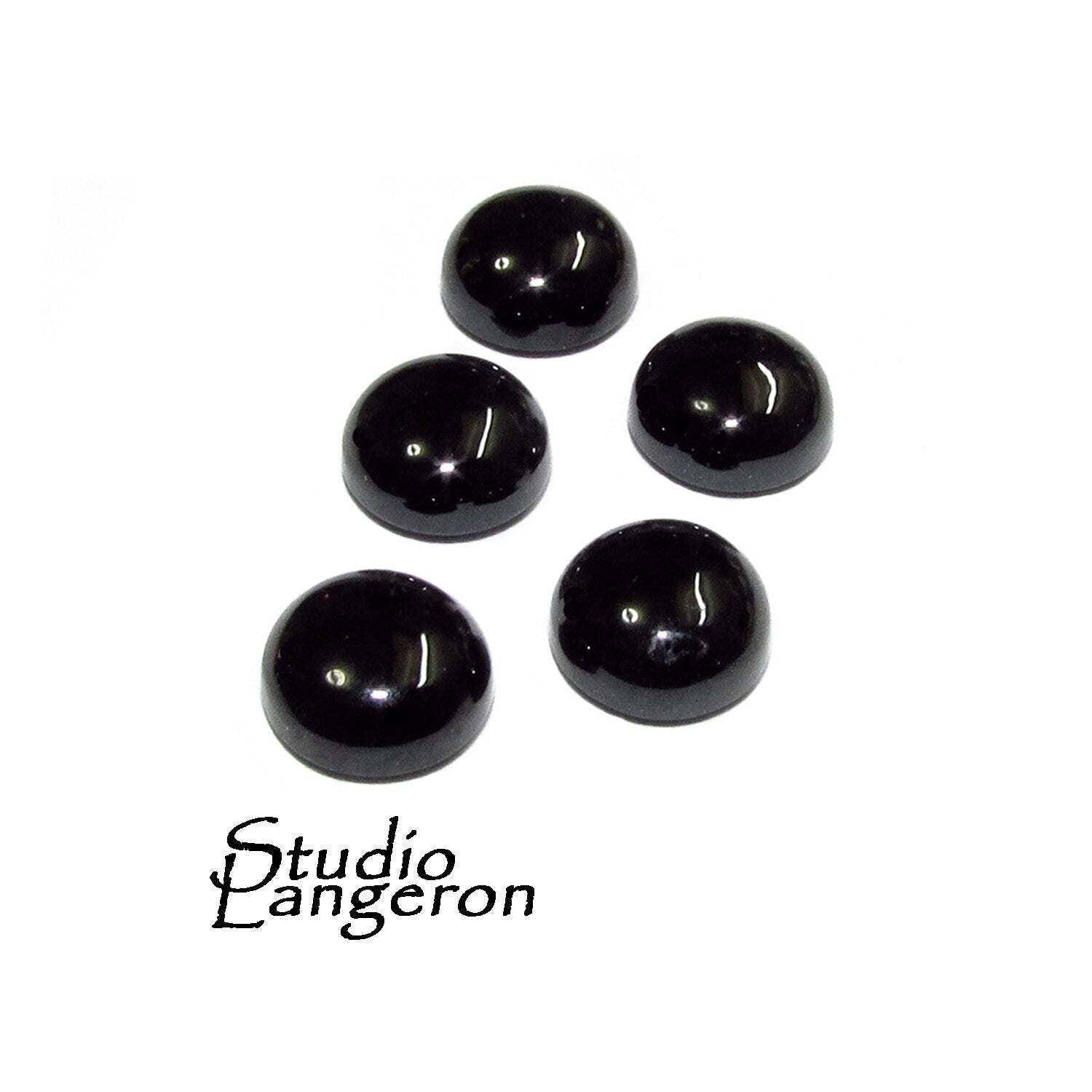 8 mm Natural Black spinel round Cabochon, Jewelry making, Natural gemstone, Round cabochon, Jewelry making, Black spinel - 1 piece