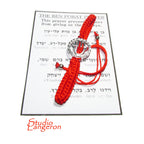 Red string bracelet, Red bracelet with prayer, Jerusalem, Judaism, Red string from Israel, Ben Porat prayer, Jerusalem, Israel, Evil eye