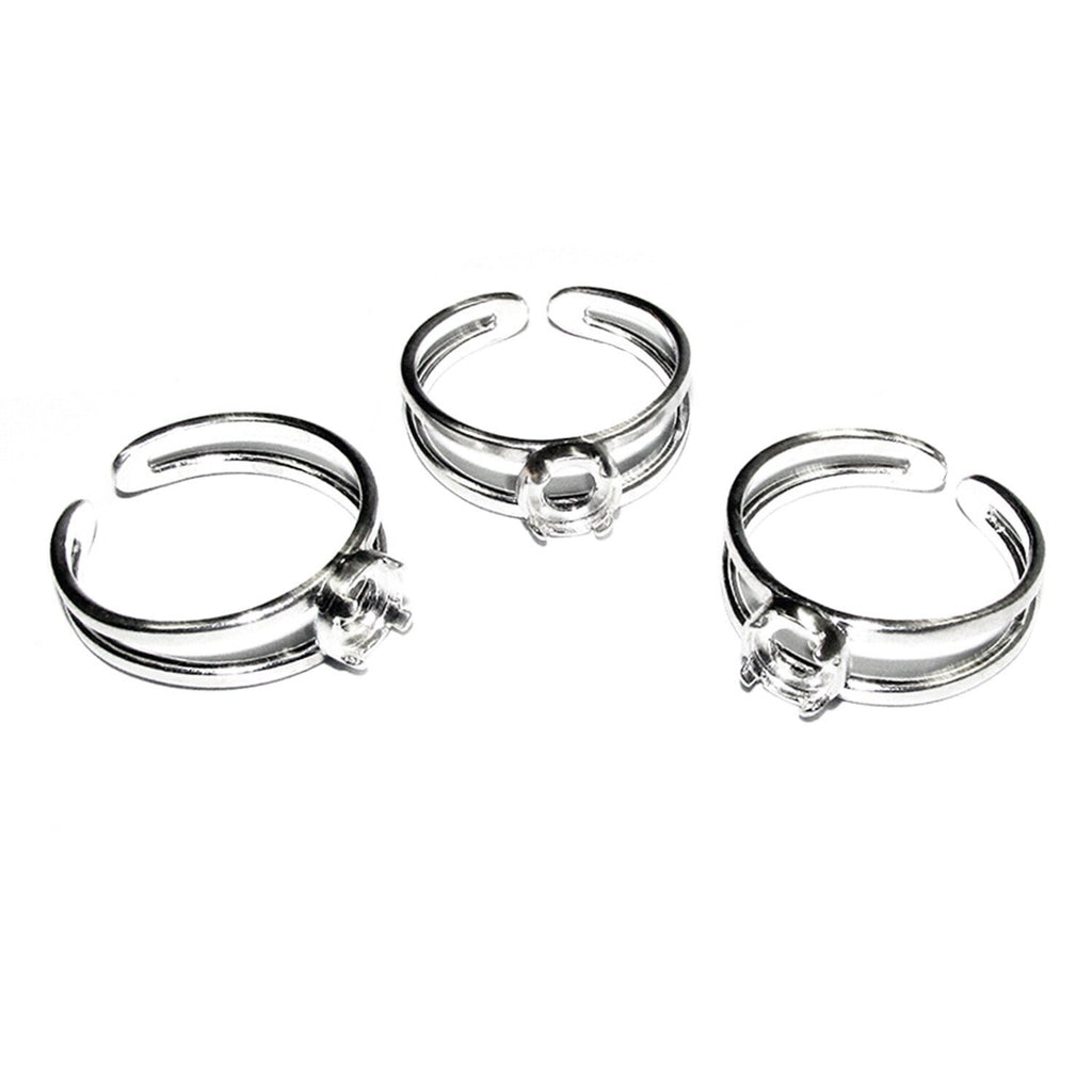 925 sterling silver open blank ring with a bezel cup 6 mm, silver ring, Jewelry making, base ring, setting, bezel cup, blank ring - 1 piece