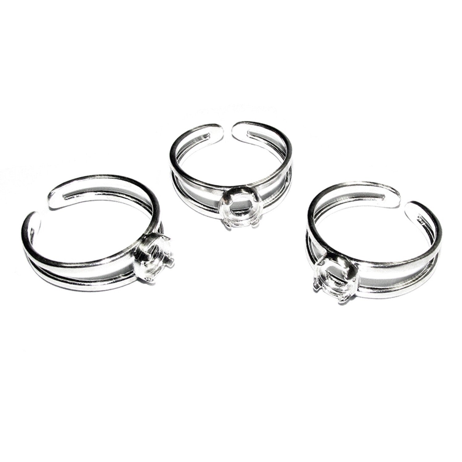 925 sterling silver open blank ring with a bezel cup 6 mm, silver ring, Jewelry making, base ring, setting, bezel cup, blank ring - 1 piece