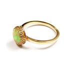 14K Yellow gold filled handmade ring size 6 with welo opal 8 mm, gold filled ring, single copy, handmade ring, welo opal  - 1 piece
