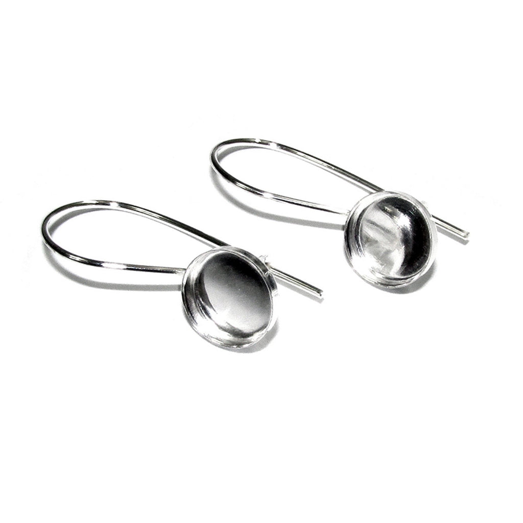 10 mm 925 sterling silver blank earrings, base earrings, bezel cup, Jewelry making, silver earrings, setting - 1 pair (2 piece)