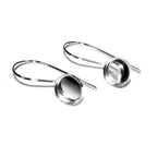 10 mm 925 sterling silver blank earrings, base earrings, bezel cup, Jewelry making, silver earrings, setting - 1 pair (2 piece)