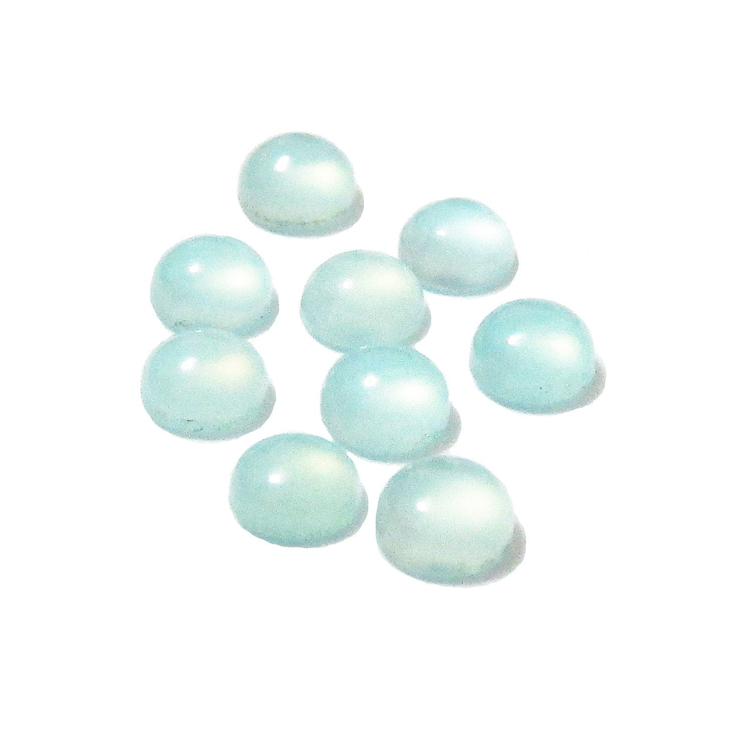 4 mm Aqua Chalcedony Cabochon, Natural Gemstone, Calibrated Size, Aqua Chalcedony, Gemstone, Round cabochon, Jewelry making - 1 piece